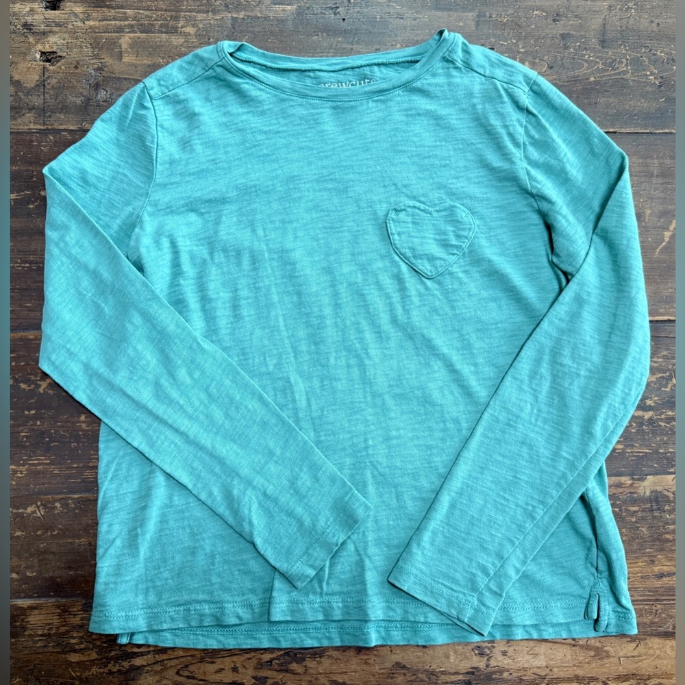 (Crewcuts) long sleeve heart pocket t-shirt - Girls M (8-9)